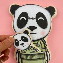 Load image into Gallery viewer, Panda soft toy with little pocket friend