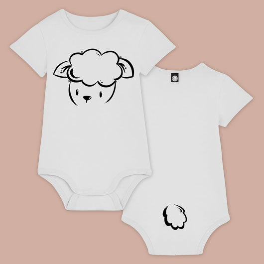 Sheep Organic Cotton Baby Bodysuit Short Sleeves