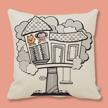 Load image into Gallery viewer, Interactive Organic Cotton Cushion Cover - Treehouse