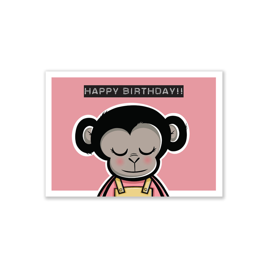 Monkey postcard - Happy birthday