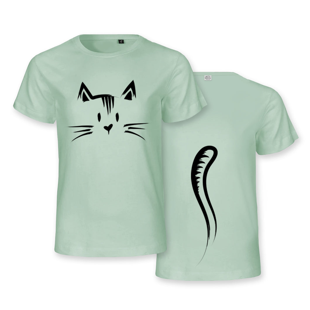 Cat Face & Tail - Organic Cotton T-shirt for kids