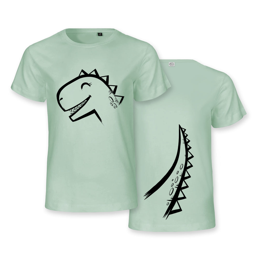 Dinosaur Face & Tail - Organic Cotton T-shirt for kids