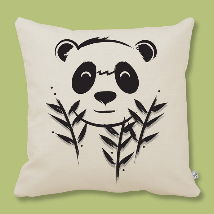 organic cotton cushion cover with a panda print