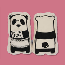 Load image into Gallery viewer, panda soft toy with a pocket and a little panda inside
