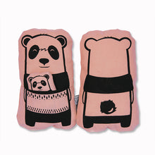 Load image into Gallery viewer, pink panda soft toy with a pocket and a little panda inside

