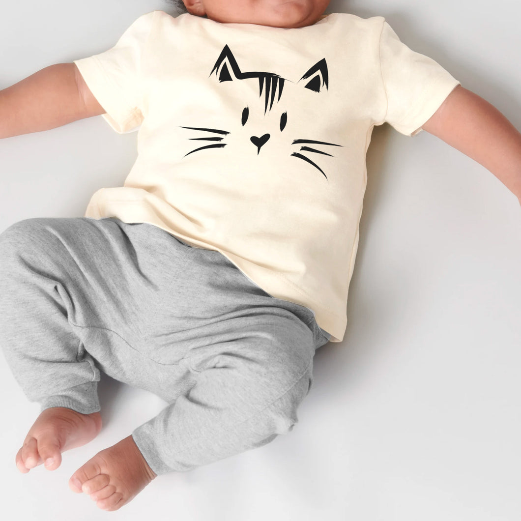 Cat Face & Tail - Organic Cotton T-shirt for kids