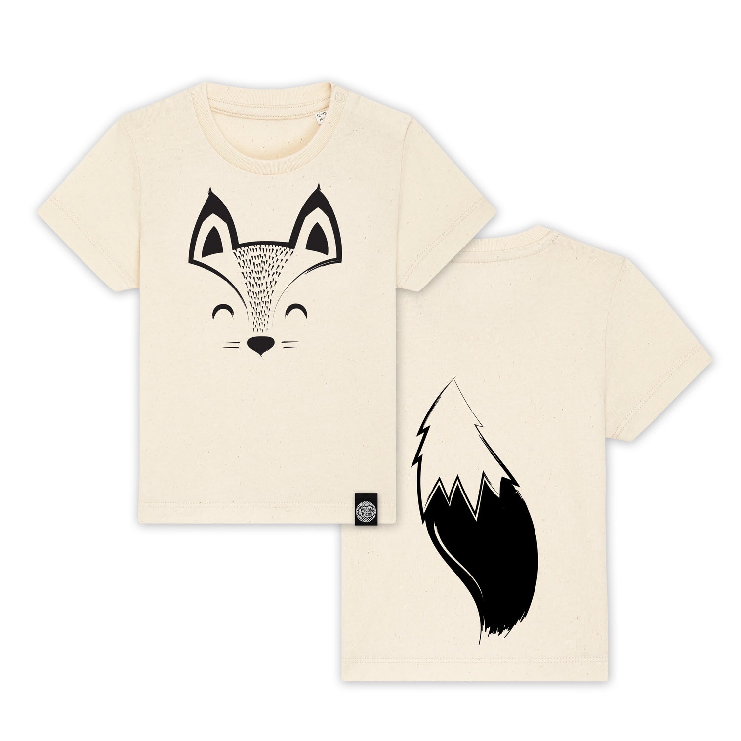 Fox Face & Tail - Organic Cotton T-shirt for kids – micastricas