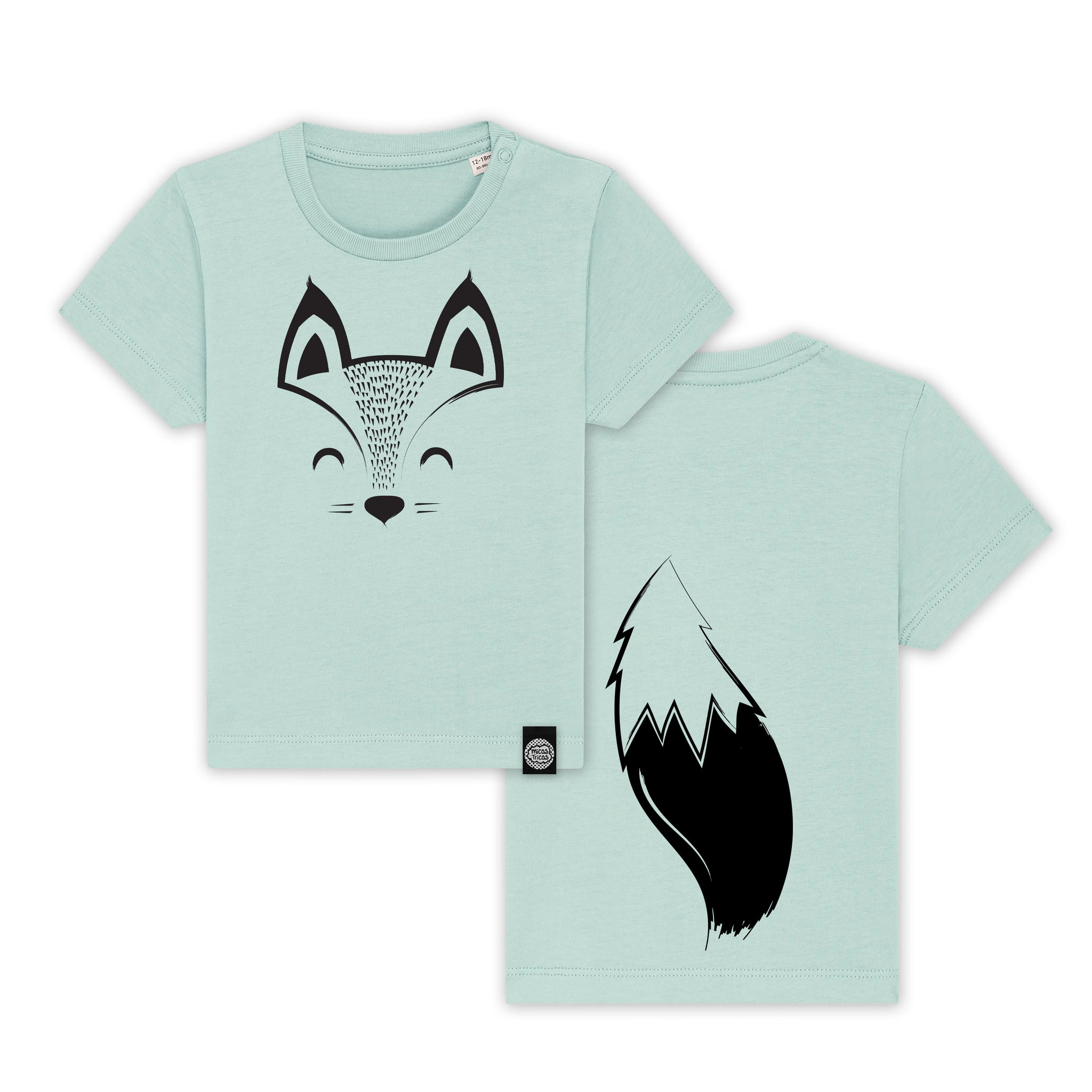 BABYL 「L FOX MASK」 TEE Fox Face & Tail - Organic Cotton T-shirt for kids – micastricas