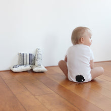 Load image into Gallery viewer, baby with baby bodysuit with a tail in the back
