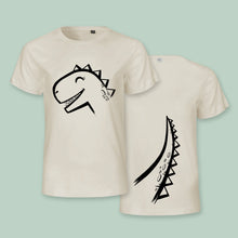 Load image into Gallery viewer, Dinosaur Face &amp; Tail - Organic Cotton T-shirt for kids
