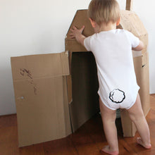 Carregar imagem no visualizador da galeria, baby bodysuit with a printed bunny and a tail in the back

