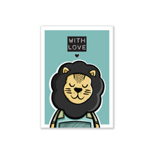 Load image into Gallery viewer, Lion postcard - With love
