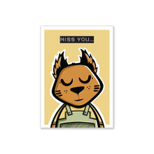 Load image into Gallery viewer, Squirrel postcard - Miss you

