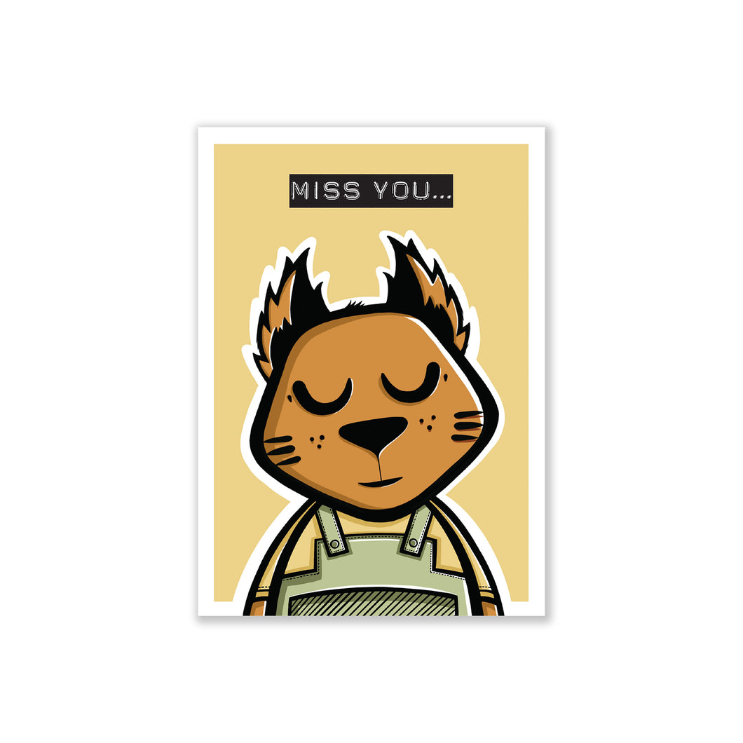 Squirrel postcard - Miss you