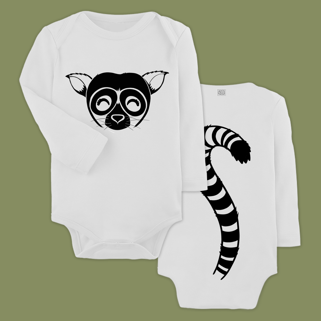 Lemur Organic Cotton Baby Bodysuit - Long Sleeves