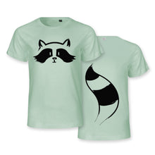 Load image into Gallery viewer, Raccoon Face &amp; Tail - Organic Cotton T-shirt for kids
